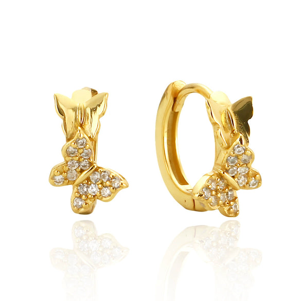 Wholesale Ear Buckle S925 Silver Insects Style Butterfly Earrings Electroplated Women's Ear Accessories