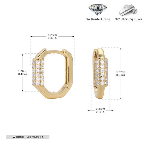 Wholesale Ear Buckle 925 Sterling Silver Inlaid Zircon Geometric Design For Women