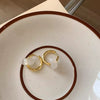 Wholesale Ear Buckles Natural Agate Jade Round Titanium Steel And Stainless Steel Ushaped Electroplated Light Luxury Niche Simple Style