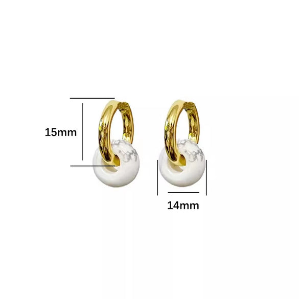 Wholesale Ear Buckles Natural Agate Jade U Shaped Stainless Steel Electroplated Light Luxury Niche Simple