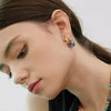 Wholesale Ear Buckles Natural Agate Jade U Shaped Stainless Steel Electroplated Light Luxury Niche Simple