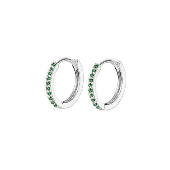 Wholesale Ear Clip Earrings Stainless Steel Real Gold Plated Green Zircon Fivepointed Star Distinctive Fashion
