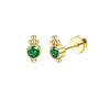 Wholesale Ear Clip Earrings Stainless Steel Real Gold Plated Green Zircon Fivepointed Star Distinctive Fashion