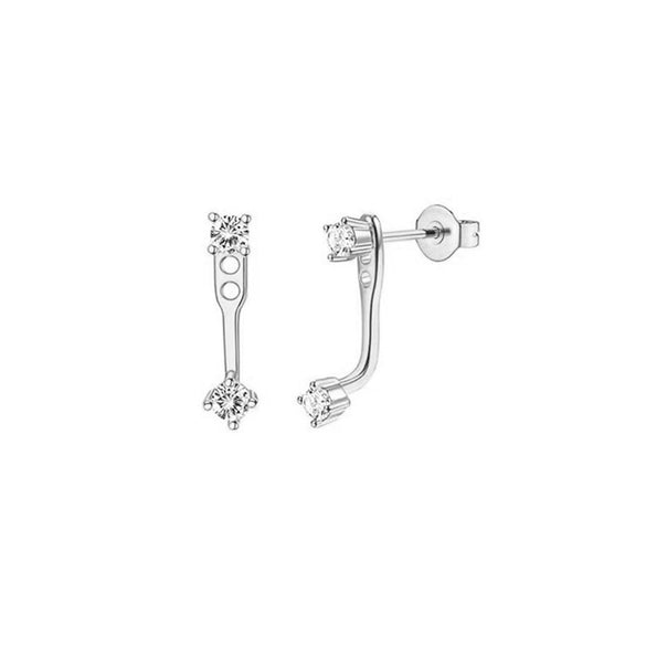 Wholesale Ear Clip Earrings Stainless Steel Real Gold Plated Green Zircon Fivepointed Star Distinctive Fashion