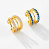 Wholesale Ear Clip S925 Sterling Silver Double Row Geometric Ear Clip Electroplated 18K Gold For Women