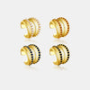 Wholesale Ear Clip S925 Sterling Silver Double Row Geometric Ear Clip Electroplated 18K Gold For Women