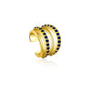 Wholesale Ear Clip S925 Sterling Silver Double Row Geometric Ear Clip Electroplated 18K Gold For Women