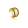Wholesale Ear Clip S925 Sterling Silver Double Row Geometric Ear Clip Electroplated 18K Gold For Women