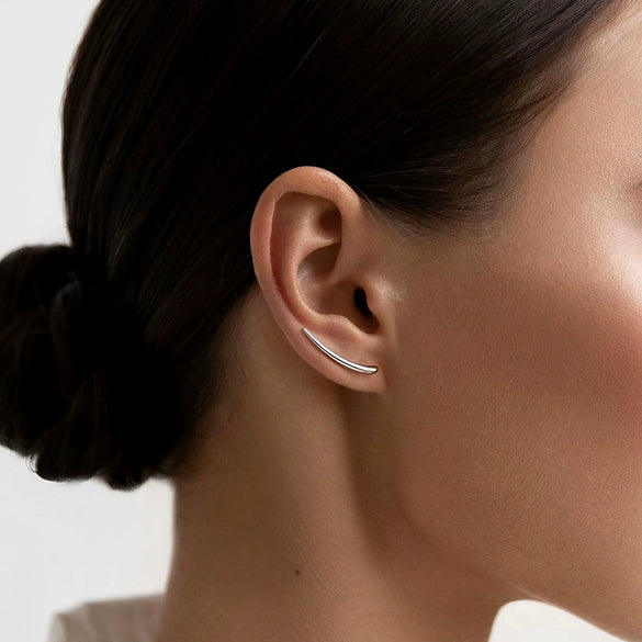 Wholesale Ear Clip S925 Sterling Silver Geometric Electroplated