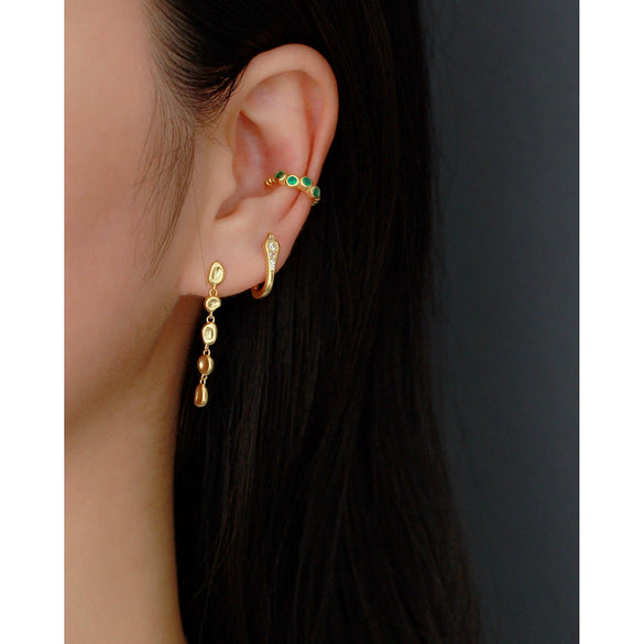 Wholesale Ear Clip S925 Sterling Silver Geometric Metal Wind For Women Electroplated