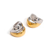 Wholesale Ear Clip Stainless Steel Gold And Silver Color Matching Double Layer Hollow Geometric Electroplated Women's Jewelry