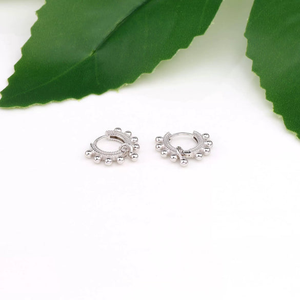 Wholesale Ear Clips 925 Sterling Silver Round Bead Electroplated For Women