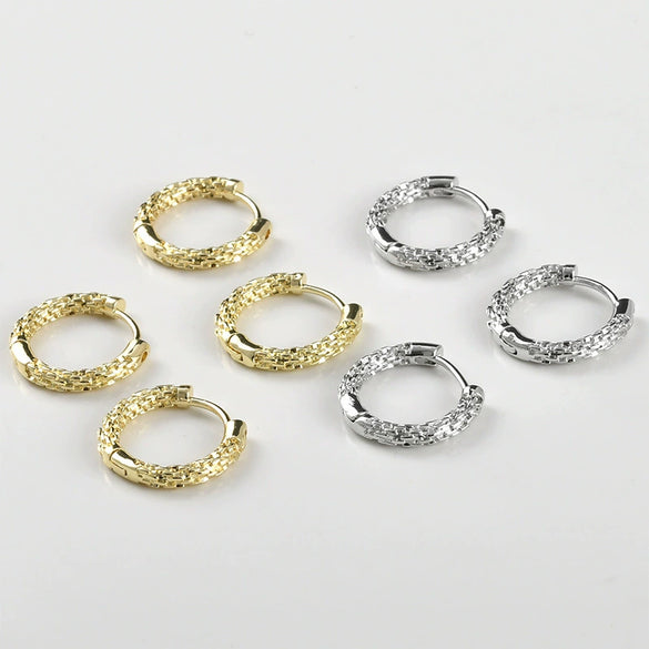 Wholesale Ear Jewelry Accessories Copper Electroplated Round Chainshaped Ring Ear Buckle Earrings