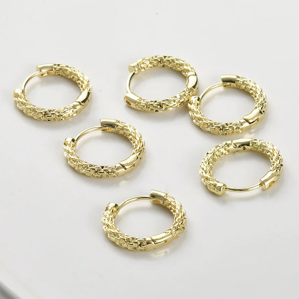 Wholesale Ear Jewelry Accessories Copper Electroplated Round Chainshaped Ring Ear Buckle Earrings