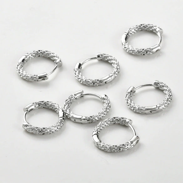 Wholesale Ear Jewelry Accessories Copper Electroplated Round Chainshaped Ring Ear Buckle Earrings
