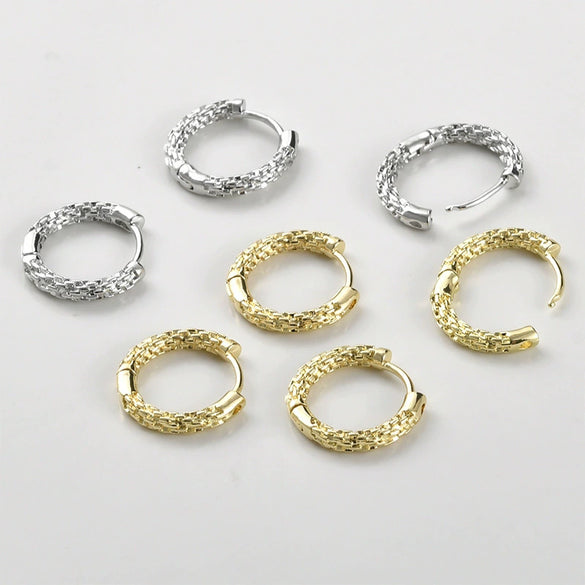 Wholesale Ear Jewelry Accessories Copper Electroplated Round Chainshaped Ring Ear Buckle Earrings