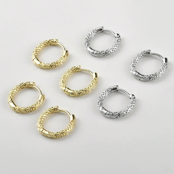 Wholesale Ear Jewelry Accessories Copper Electroplated Round Chainshaped Ring Ear Buckle Earrings