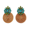 Wholesale Ear Jewelry Bamboo Woven Geometric Diamond Design