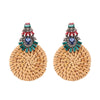 Wholesale Ear Jewelry Bamboo Woven Geometric Diamond Design