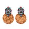 Wholesale Ear Jewelry Bamboo Woven Geometric Diamond Design