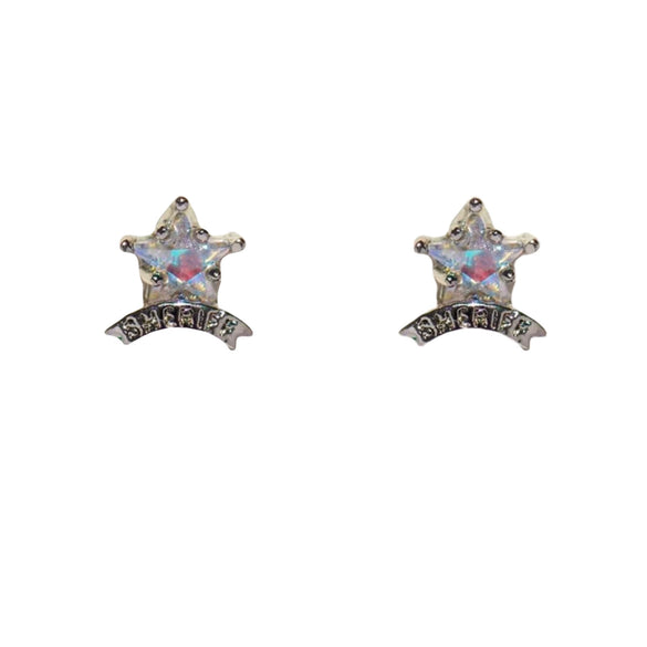 Wholesale Ear Jewelry Copper Inlaid Zircon Geometric Fivepointed Star Heart Women's