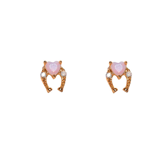 Wholesale Ear Jewelry Copper Inlaid Zircon Geometric Fivepointed Star Heart Women's