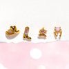 Wholesale Ear Jewelry Copper Inlaid Zircon Geometric Fivepointed Star Heart Women's