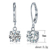 Wholesale Ear Jewelry Copper Plated White Gold Geometric Fourclaw Zircon Earrings For Women