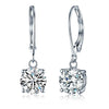 Wholesale Ear Jewelry Copper Plated White Gold Geometric Fourclaw Zircon Earrings For Women