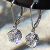 Wholesale Ear Jewelry Copper Plated White Gold Geometric Fourclaw Zircon Earrings For Women