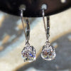Wholesale Ear Jewelry Copper Plated White Gold Geometric Fourclaw Zircon Earrings For Women