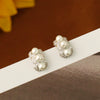 Wholesale Ear Jewelry French Retro Style Geometric Cshaped Copper Electroplating Zircon Pearl Earrings