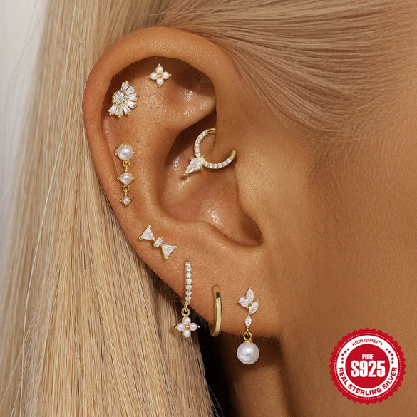 Wholesale Ear Jewelry S925 Sterling Silver Geometric Style Environmentally Friendly Electroplated