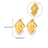 Wholesale Ear Jewelry Stainless Steel 18K Gold Geometric Round Earrings With Woven Texture And Imitation Pearl