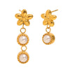 Wholesale Ear Jewelry Stainless Steel 18K Gold Plated Asymmetric Flower Imitation Pearl Earrings