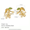 Wholesale Ear Jewelry Stainless Steel 18K Gold Plated Flower Earrings