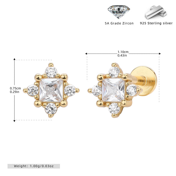 Wholesale Ear Jewelry 925 Sterling Silver Star Electroplated For Women