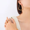 Wholesale Ear Jewelry 316L Stainless Steel Electroplated Peach Heart Retro Style