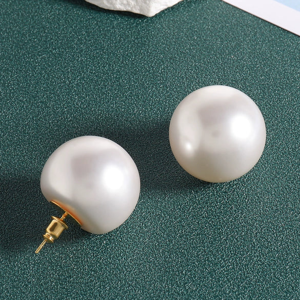 Wholesale Ear Nail Copper S925 Silver Needle Simple Geometric Dripping Oil Pearl Women's