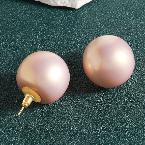 Wholesale Ear Nail Copper S925 Silver Needle Simple Geometric Dripping Oil Pearl Women's