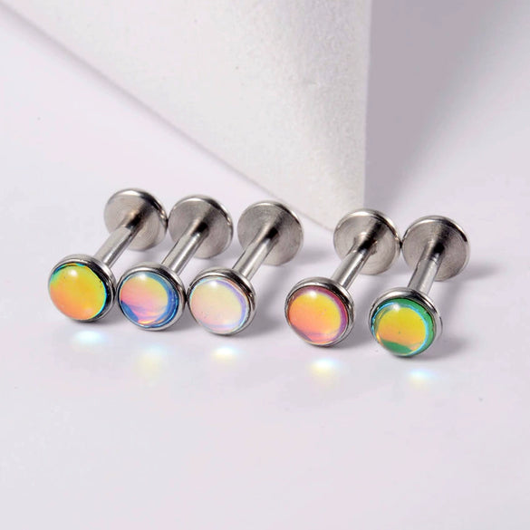 Wholesale Ear Nail Stainless Steel Gold Plated Inlaid With Artificial And Semiprecious Stones Geometric Style