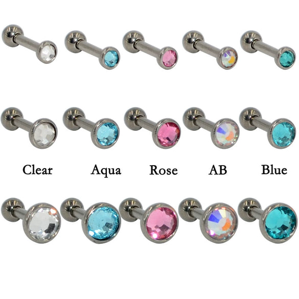 Wholesale Ear Nails And Cartilage Nails G23 Pure Titanium Cz Gemstone Electroplated