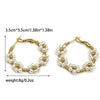Wholesale Ear Ring Stainless Steel Flower Pattern Titanium Steel Electroplated With Gold