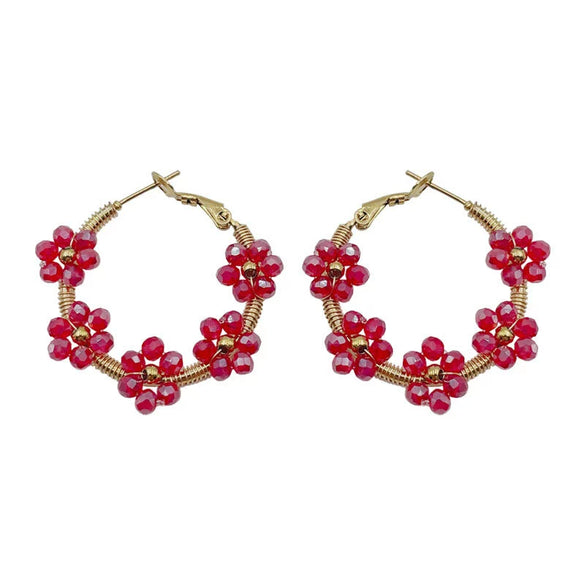 Wholesale Ear Ring Stainless Steel Flower Pattern Titanium Steel Electroplated With Gold