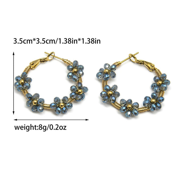 Wholesale Ear Ring Stainless Steel Flower Pattern Titanium Steel Electroplated With Gold