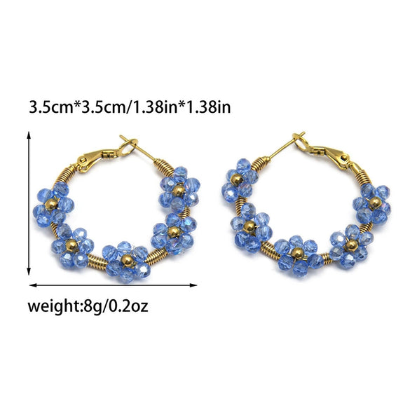 Wholesale Ear Ring Stainless Steel Flower Pattern Titanium Steel Electroplated With Gold