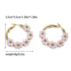 Wholesale Ear Ring Stainless Steel Flower Pattern Titanium Steel Electroplated With Gold