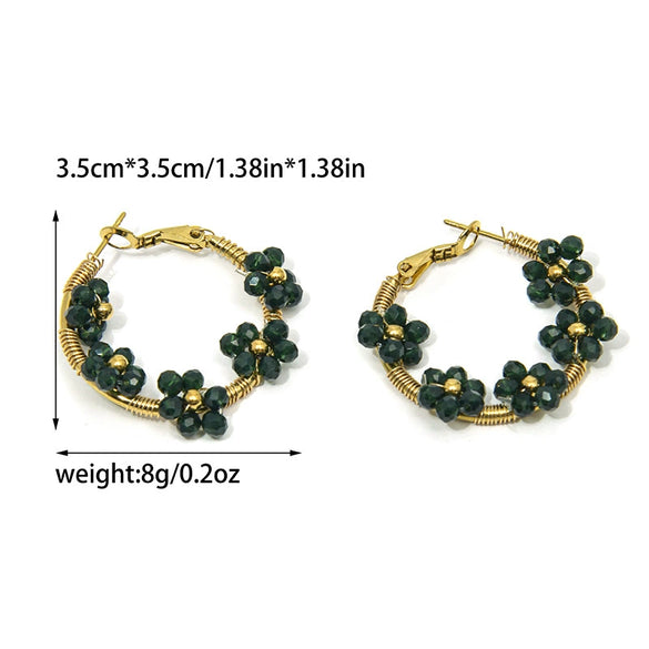 Wholesale Ear Ring Stainless Steel Flower Pattern Titanium Steel Electroplated With Gold