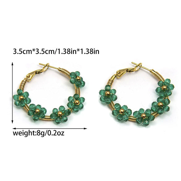 Wholesale Ear Ring Stainless Steel Flower Pattern Titanium Steel Electroplated With Gold