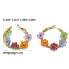 Wholesale Ear Ring Stainless Steel Flower Pattern Titanium Steel Electroplated With Gold